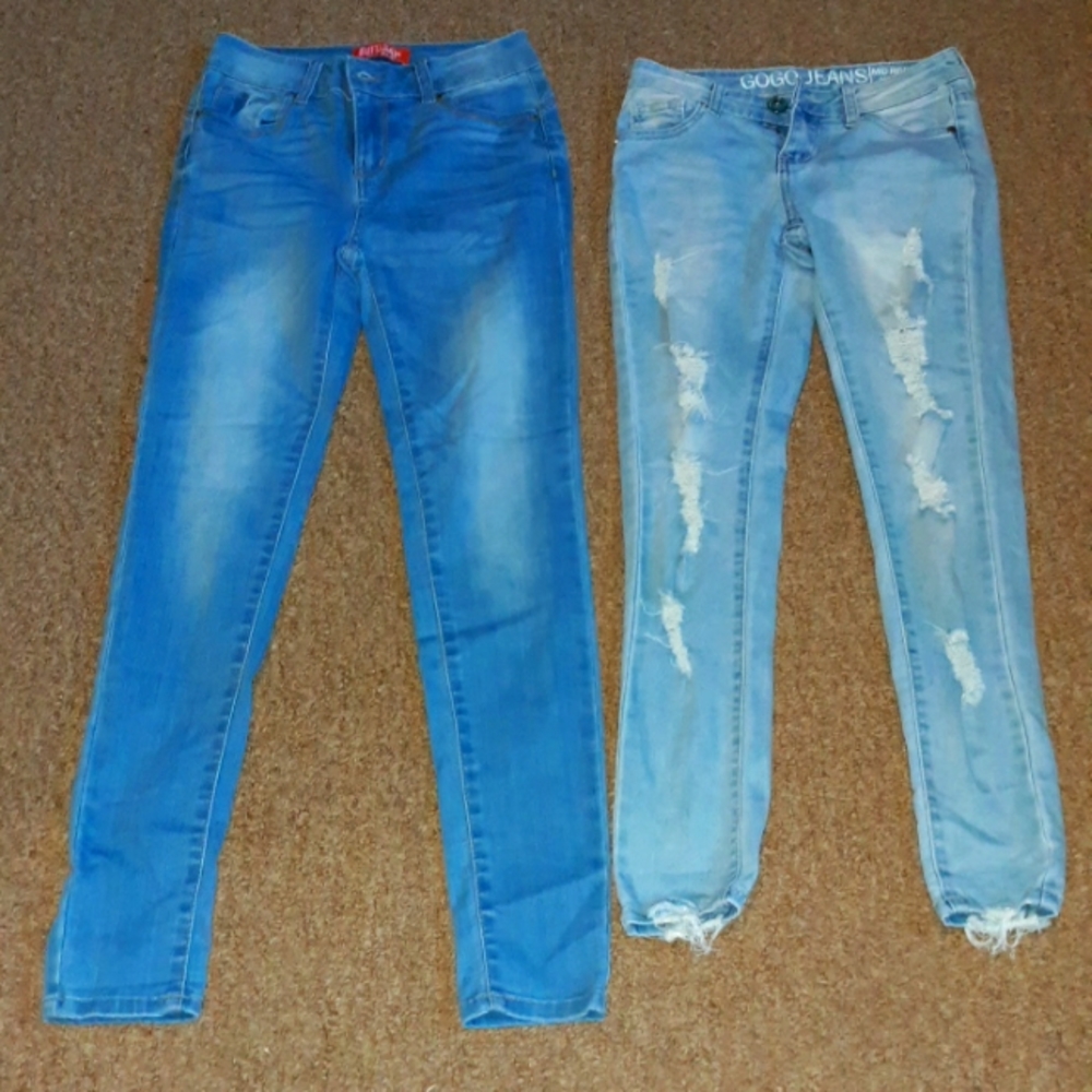 2 junior girls pants lot size 0